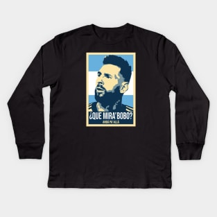 Messi - Qué mira bobo? Andá pa allá - Lionel Messi shirt meme v2 Kids Long Sleeve T-Shirt